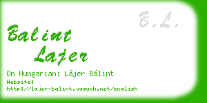 balint lajer business card